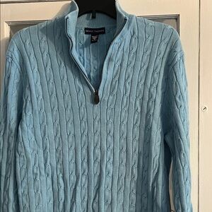 Grant Thomas Men's Light Blue Zip-Up Sweater